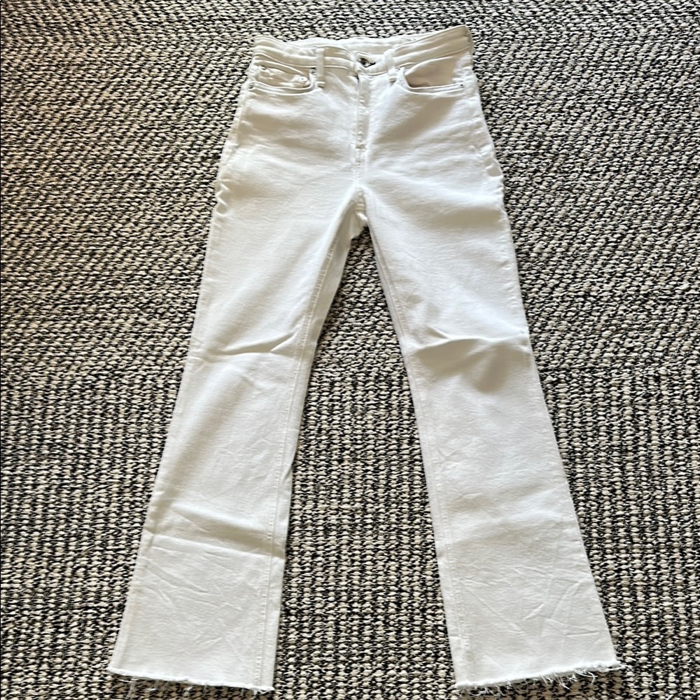 Rag & Bone Nina High Rise Ankle Flare White Jeans NWOT